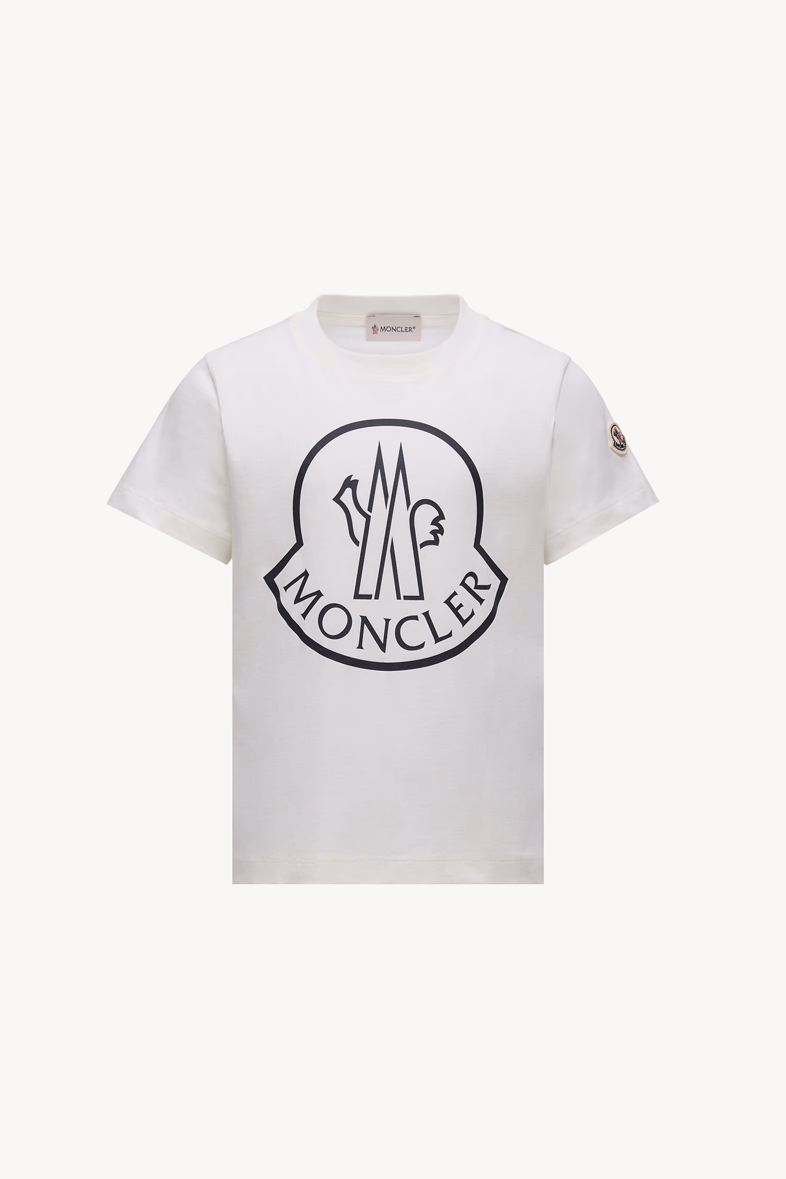 T-shirt en coton à logo imprimé Blanc Moncler